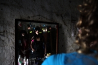 Viernes 22 de enero del 2016. Suchiapa. La Danza del Viejo o La Viejada. Los danzantes representan una burla social con sus gritos y  vestimenta durante el recorrido que realizan conmemorando a San Sebastián Mártir en esta localidad ubicada a 17 kilómetro