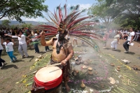 Indígenas Mayas y Zoques realizan un ceremonial de danza pre hispánica en las ruinas arqueológicas de la comunidad Chiapa de Corzo para celebrar la entrada de la primavera