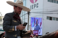 20240317. Tuxtla. Eduardo Ramírez de la coalición Juntos Haremos Historia en Chiapas hace su registro ante el IEPC-Chiapas como candidato a la gubernatura de este estado del sureste de México.
