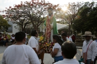 20250420. Tuxtla. La comunidad Zoque durante el inicio de las celebraciones patronales de San Marcos en la capital del estado de Chiapas.
