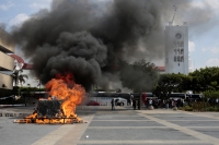 20250518. Tuxtla. Día Cuatro. De protestas normalistas en Chiapas; después del fallecimiento del estudiante de la Normal Rural Mactumatza.
