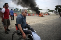 20240910. Tuxtla. Vecinos de Patria Nueva protestan en las obras del Libramiento Norte al verse afectados en el acceso principal a esta popular colonia.