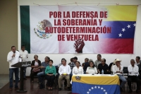 2026025. Tuxtla. Organizaciones sociales de izquierda en Chiapas en el encuentro de apoyo a Venezuela y la video llamada del diputado Nicolás Maduro Guerra.