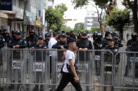 20240923. Tuxtla. Trabajadores del Poder Judicial en Chiapas realizan protestas durante el último informe de gobierno de Chiapas.