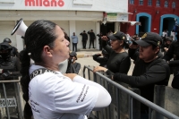 20240923. Tuxtla. Trabajadores del Poder Judicial en Chiapas realizan protestas durante el último informe de gobierno de Chiapas.