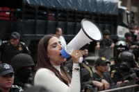 20240923. Tuxtla. Trabajadores del Poder Judicial en Chiapas realizan protestas durante el último informe de gobierno de Chiapas.