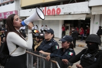 20240923. Tuxtla. Trabajadores del Poder Judicial en Chiapas realizan protestas durante el último informe de gobierno de Chiapas.