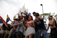 20240615. Tuxtla. Esta tarde se realiza la marcha del Orgullo Gay 2024 en donde participan representantes de empresas y organizaciones de la comunidad LGBTQ en Chiapas.