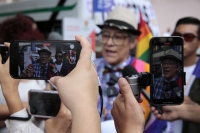 20240924. Tuxtla. Tere Campos, activista de la comunidad lésbico-gay de Chiapas celebra la recuperación del escaño de representación en el Congreso Local durante la impugnación en el Tribunal Electoral de Chiapas