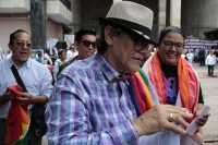 20240924. Tuxtla. Tere Campos, activista de la comunidad lésbico-gay de Chiapas celebra la recuperación del escaño de representación en el Congreso Local durante la impugnación en el Tribunal Electoral de Chiapas