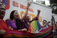 20240925. Tuxtla. Durante la inauguración del Mural en contra de la Violencia Vicaria en el Oriente-norte de la ciudad, Tere Campos habla sobre la recuperación del escaño para la comunidad Lésbico-Gay en el Congreso de Chiapas