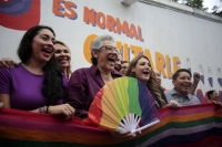 20240925. Tuxtla. Durante la inauguración del Mural en contra de la Violencia Vicaria en el Oriente-norte de la ciudad, Tere Campos habla sobre la recuperación del escaño para la comunidad Lésbico-Gay en el Congreso de Chiapas