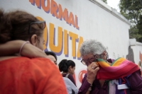 20240925. Tuxtla. Durante la inauguración del Mural en contra de la Violencia Vicaria en el Oriente-norte de la ciudad, Tere Campos habla sobre la recuperación del escaño para la comunidad Lésbico-Gay en el Congreso de Chiapas