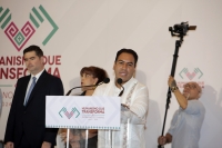 20241013. Tuxtla. Eduardo Ramírez Aguilar, Gobernador electo de Chiapas, en conferencia de prensa da a conocer los primeros cargos del gabinete de trabajo para este estado del sureste de México.