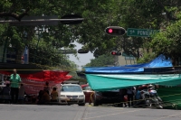 Martes 2 de mayo del 2017. Tuxtla Gutiérrez. Las actividades magisteriales del segundo día de protestas del movimiento de resistencia regional en Chiapas se manifiesta con plantones en el primer cuadro de la ciudad, en la Torre Chiapas y con actividades d