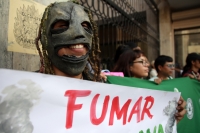 20230420. Tuxtla. Durante la marcha por la legalizaciÃ³n de la marihuana.