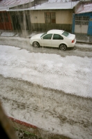 Foto/Fabián Vidal. Sábado 24 de marzo del 2012. Espectacular granizada en San Cristóbal de las Casas.