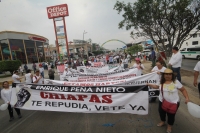 Sábado 7 de enero del 2017. Tuxtla Gutiérrez. Durante la marcha en contra del gasolinazo este medio día