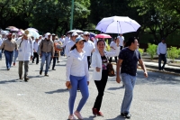 Lunes 12 de noviembre del 2018. Tuxtla Gutiérrez. La marcha del Sindicato de Salud exige que sea abastecidos los insumos en los hospitales de Chiapas y manifiestas su apoyo a la lí­der sindical Chusita.