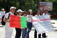 Lunes 12 de noviembre del 2018. Tuxtla Gutiérrez. La marcha del Sindicato de Salud exige que sea abastecidos los insumos en los hospitales de Chiapas y manifiestas su apoyo a la lí­der sindical Chusita.