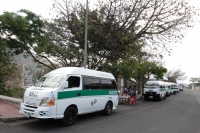 Miércoles 1 de abril del 2020. Tuxtla Gutiérrez. La ruta 69 del transporte colectivo de la ciudad se prepara para trabajar hasta las 8 de la noche previniendo contagios del Coronavirus