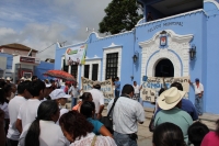 Lunes 1 de agosto. Habitantes de la comunidad de Berriozabal se manifiestan esta mañana en contra de la violencia en este municipio realizando protestas en las oficinas de la presidencia municipal y de la Policía de Seguridad Pública donde exigen la renun