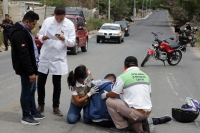 Domingo 17 de marzo del 2019. Tuxtla Gutiérrez. Un accidente en motocicleta ocasiona dos lesionados esta mañana en la carretera hacia el ejido El Jobo.