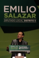 Sábado 31 de enero del 2015. Tuxtla Gutiérrez. El diputado local Emilio Salazar Farías en su 2º Informe de actividades legislativa este medio día en la capital del estado de Chiapas.