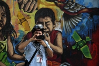 Viernes 26 de mayo del 2017. Tuxtla Gutiérrez. Durante la manifestación convocada para la Acción Global por Ayotzinapa donde la AED-S40-Chiapas realiza bloqueos sobre la avenida central este medio día.