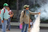 Viernes 26 de mayo del 2017. Tuxtla Gutiérrez. Durante la manifestación convocada para la Acción Global por Ayotzinapa donde la AED-S40-Chiapas realiza bloqueos sobre la avenida central este medio día.