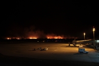 Miércoles 21 de marzo del 2018. Acalá. Aspectos del incendio en las cercaní­as del Aeropuerto Internacional de Chiapas.