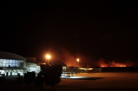 Miércoles 21 de marzo del 2018. Acalá. Aspectos del incendio en las cercaní­as del Aeropuerto Internacional de Chiapas.