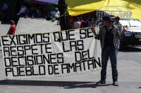 Martes 12 de febrero del 2018. Tuxtla Gutiérrez. En el área que mantienen los plantonistas de Amatan en la entrada del edificio del gobierno de Chiapas