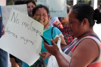 Miércoles 19 de junio del 2019. Tuxtla Gutiérrez. Vendedoras y canasteras del primer cuadro de la ciudad piden que no ser agredidas por la policía municipal, durante la manifestación de esta mañana en el ayuntamiento de la ciudad