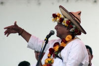 sábado 9 de junio del 2018. Bochil. Andres Manuel Lopez Obrador está localidad indí­gena acompañado de Rutilio Escandon Cadenas candidato al Gobierno de Chiapas por los partidos de Juntos Haremos Historia conformada por MORENA, PT y NA.