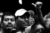 sábado 9 de junio del 2018. Bochil. Andres Manuel Lopez Obrador está localidad indí­gena acompañado de Rutilio Escandon Cadenas candidato al Gobierno de Chiapas por los partidos de Juntos Haremos Historia conformada por MORENA, PT y NA.