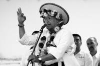 sábado 9 de junio del 2018. Bochil. Andres Manuel Lopez Obrador está localidad indí­gena acompañado de Rutilio Escandon Cadenas candidato al Gobierno de Chiapas por los partidos de Juntos Haremos Historia conformada por MORENA, PT y NA.