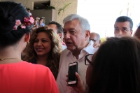 Jueves 1 de marzo del 2018. Tuxtla Gutiérrez. Andrés Manuel López Obrador antes de reunirse con empresarios chiapanecos este medio dí­a en conocido hotel del poniente de la ciudad.