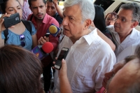 Jueves 1 de marzo del 2018. Tuxtla Gutiérrez. Andrés Manuel López Obrador antes de reunirse con empresarios chiapanecos este medio dí­a en conocido hotel del poniente de la ciudad.