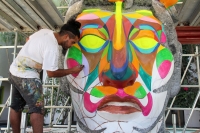 Jueves 9 de noviembre del 2017. Tuxtla Gutiérrez. Los artistas callejeros Cix y Tadldek realizan el proyecto Arte en Progreso propuesto por la Fundación Toledo Ac en las calles de poniente de la capital del estado de Chiapas.