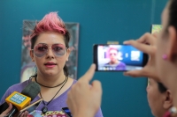 Miércoles 6 de junio del 2018. Tuxtla Gutiérrez. Violeta Rivera, artista contemporánea originaria de Chihuahua,  que presenta este fin de semana su muestra Guárdame Este Corazón, con lo que presenta su ejercicio plástico en la sala de exposiciones d