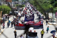 Miércoles 26 de septiembre del 2018. Tuxtla Gutiérrez. Organizaciones sociales y estudiantiles marchan durante el dí­a de hoy recordando a los 43 estudiantes desaparecidos de la Normal Rural de Ayotzinapa.