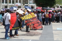 Domingo 26 de agosto del 2018. Tuxtla Gutiérrez. Organizaciones Magisteriales y estudiantiles marchan este medio dí­a recordando a los desaparecidos de la Normal de Ayotzinapa.