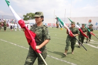 Lunes 24 de febrero del 2014. Tuxtla Gutiérrez. Ceremonia de abanderamiento de la 7/a. CIA S.M.N., Planteles Educativos y Unidades de la VII R.M.  se lleva  a cabo con la presencia de las autoridades del gobierno local y militares en Chiapas