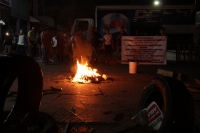 Martes 13 de septiembre del 2016. Tuxtla Guti�rrez. Las barricadas del Movimiento Magisterial contin�an en alerta en las noches previas a las fiestas patrias
