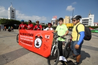 Martes primero de octubre del 2013. Tuxtla Gutiérrez. La Red Nacional de Ciclismo Urbano hacen un llamado a las autoridades para exigir la normatividad de la calidad del aire en las principales ciudades de Chiapas.