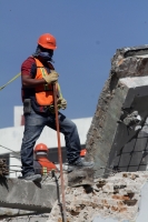 Miércoles 4 de diciembre del 2019. Tuxtla Gutiérrez. Aspectos de la obra de demolición del antiguo Hotel Brindis en el centro de la ciudad