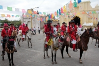 Viernes 19 de enero del 2018. Venustiano Carranza. Los Carrerantes de La San Bartolomé de los Llanos. Cabalgando y ataviados de rojo y cascabeles, los indí­genas recorren las calles entre las iglesias de San Sebastián y San Pedro