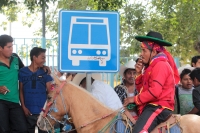 Viernes 19 de enero del 2018. Venustiano Carranza. Los Carrerantes de La San Bartolomé de los Llanos. Cabalgando y ataviados de rojo y cascabeles, los indí­genas recorren las calles entre las iglesias de San Sebastián y San Pedro