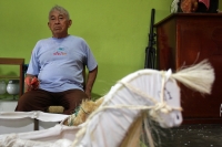 Lunes 24 de julio del 2017. Suchiapa, Chiapas. La Danza del Caballo Blanco o Nandayuli. Durante los festejos de Santa Ana en esta comunidad, los jóvenes bailan acompañados del ritmo del carrizo y tambores en un vaivén frenético